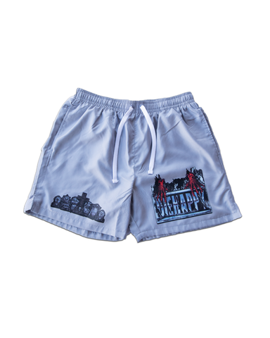 BEYOND THE GRAVE NYLON SHORTS (GRAY)